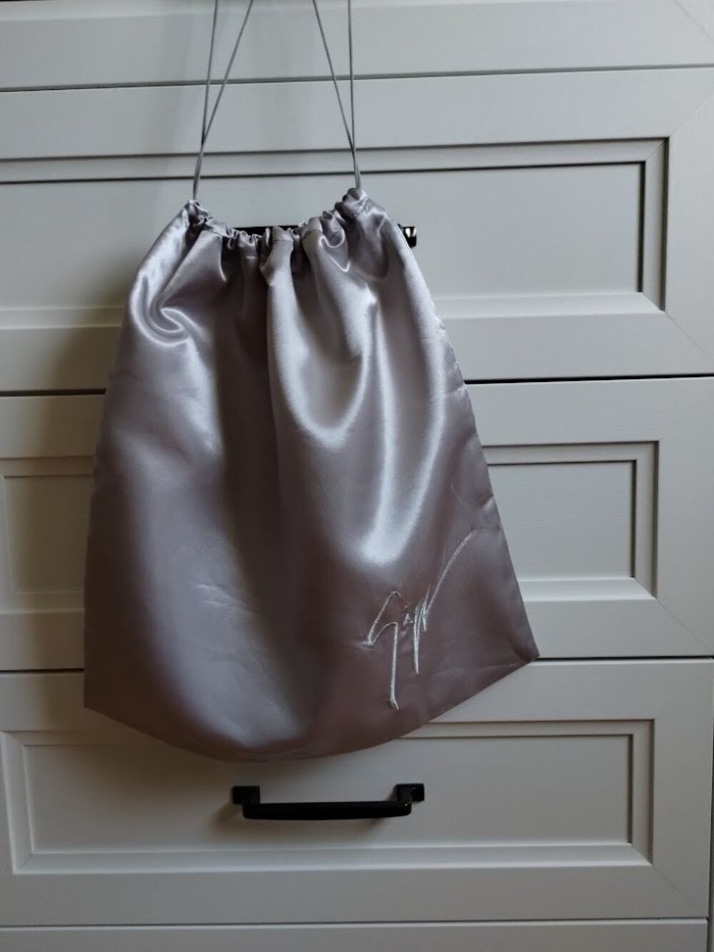 Giuseppe Zanotti Dust Bag Storage Cover Drawstring SIlver Gray 15.5" x 15.5"